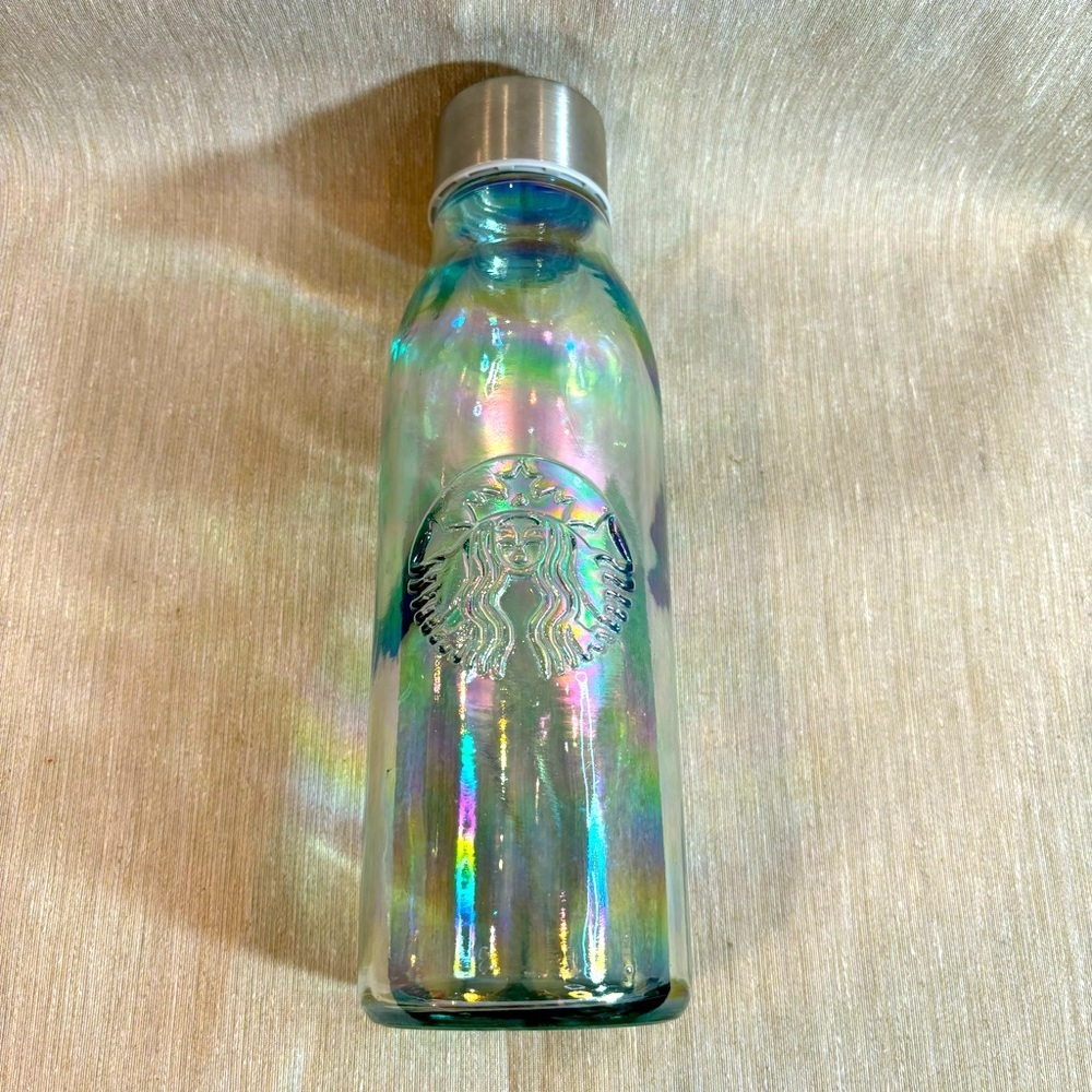 STARBUCKS Iridescent 2019 Limited Edition Recycled Glass Bottle Made in Spain
